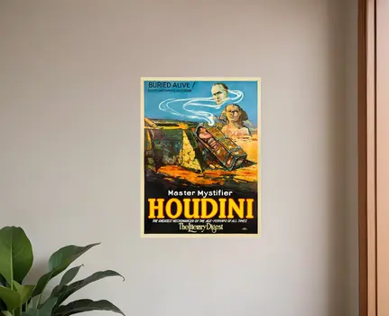 Master Mystifier Houdini Vintage Magic Unframed Print Wall Art