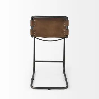 29" Brown And Black Steel Bar Chair