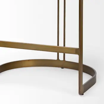29" Black and Gold Leather and Metal Low Back Bar Height Bar Chair