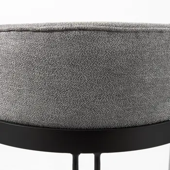 29" Gray and Black Fabric and Metal Low Back Bar Chair