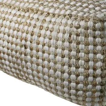 30" Natural Cotton Pouf Ottoman