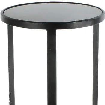 24" Black Iron Square End Table