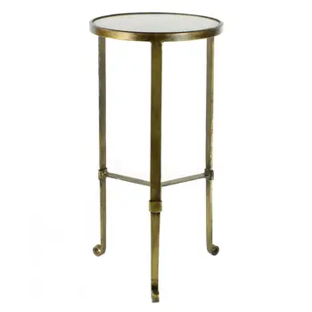 24" Brass Iron Square End Table