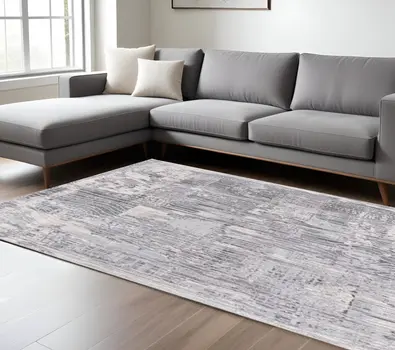 8' X 10' Blue Abstract Power Loom Area Rug