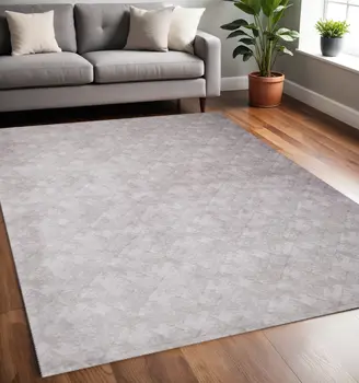 5' X 8' Gray Distressed Diamonds Area Rug