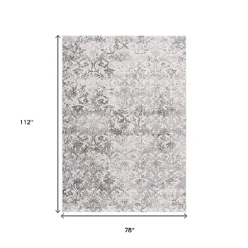 7' X 10' Cream Toile Power Loom Area Rug