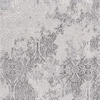 8' X 11' Cream And Gray Tinted Ogee Pattern Area Rug