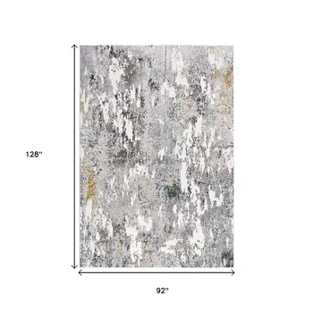 8' X 10' Gray Abstract Power Loom Area Rug