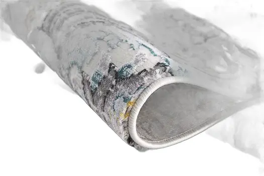 5' X 7' Gray Damask Power Loom Area Rug