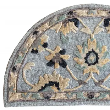 2' X 4' Blue And Beige Wool Hand Woven Area Rug