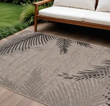 8' X 9' Beige Indoor Outdoor Area Rug