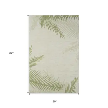5' X 7' Beige Indoor Outdoor Area Rug