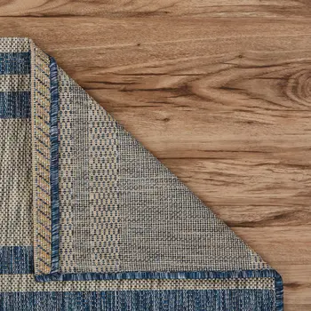 8' X 9' Blue And Gray Indoor Outdoor Area Rug