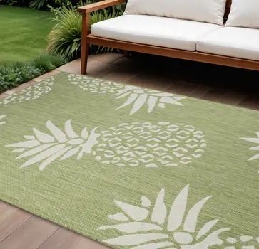 8' X 10' Green Indoor Outdoor Area Rug