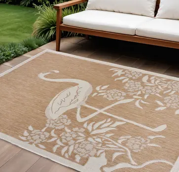 8' X 10' Beige Indoor Outdoor Area Rug
