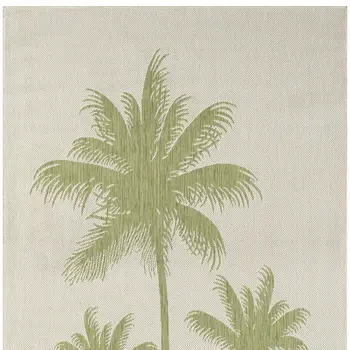 5' X 7' Beige Indoor Outdoor Area Rug