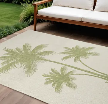 8' X 10' Beige Indoor Outdoor Area Rug