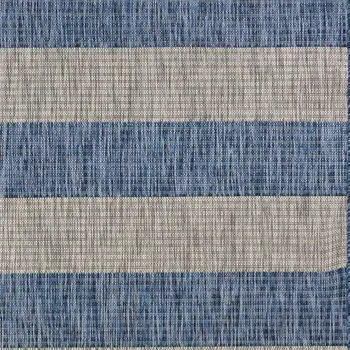 5' X 7' Blue And Gray Indoor Outdoor Area Rug