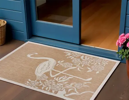 2' X 3' Beige Indoor Outdoor Area Rug