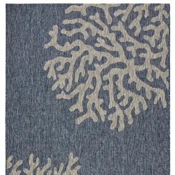 2' X 3' Blue And Gray Indoor Outdoor Area Rug