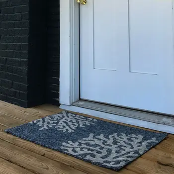 2' X 3' Blue And Gray Indoor Outdoor Area Rug
