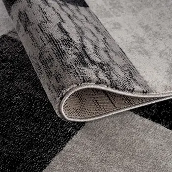 2' X 5' Grey Checkered Area Rug