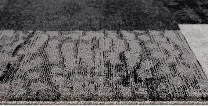 2' X 5' Grey Checkered Area Rug