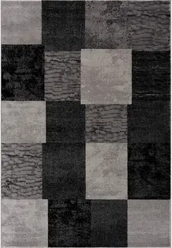 2' X 5' Grey Checkered Area Rug