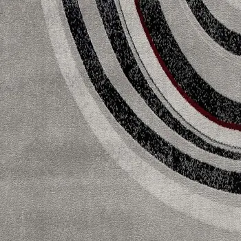 15' Gray Abstract Power Loom Runner Rug