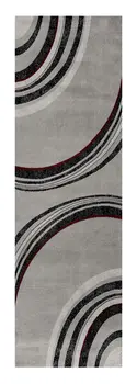 15' Gray Abstract Power Loom Runner Rug