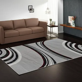 5' X 7' Gray Abstract Dhurrie Area Rug