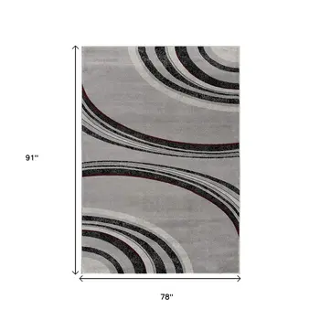 6' X 9' Gray Abstract Dhurrie Area Rug