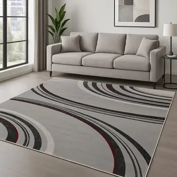 8' X 10' Gray Abstract Dhurrie Area Rug