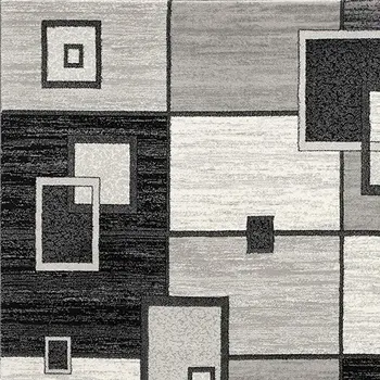 10' Gray Abstract Power Loom Runner Rug