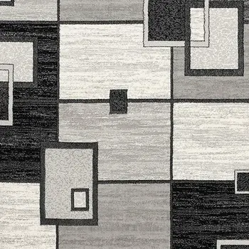 10' Gray Abstract Power Loom Runner Rug