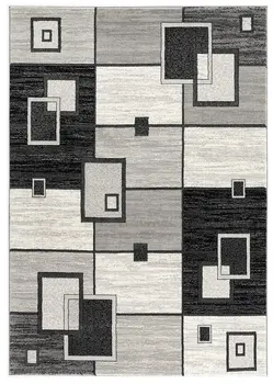 3' X 5' Gray Abstract Power Loom Area Rug