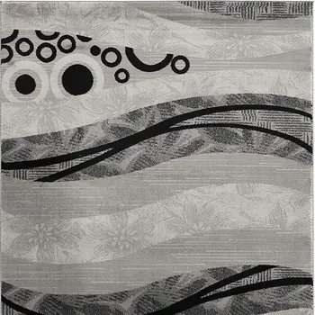 10' Gray Abstract Power Loom Runner Rug