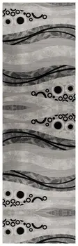 8' Grey Abstract Power Loom Runner Rug
