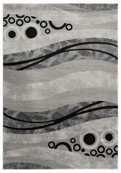 5' X 7' Gray And Black Abstract Area Rug