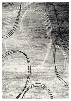 3' X 5' Gray Abstract Power Loom Area Rug