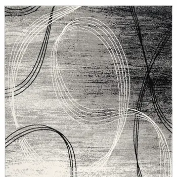 3' X 5' Gray Abstract Power Loom Area Rug