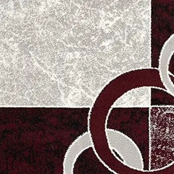 20' Red And White Abstract Runner Rug