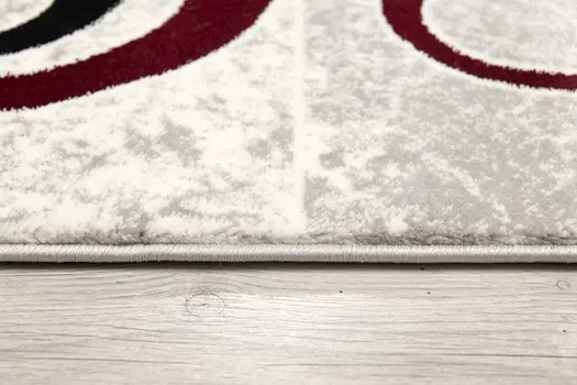 20' Red And White Abstract Runner Rug