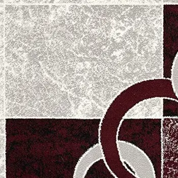 10' Red And White Abstract Runner Rug