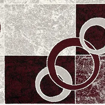 15' Red And White Abstract Runner Rug