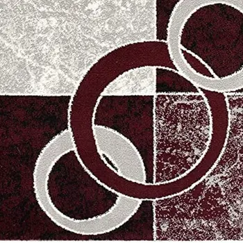 4' X 6' Red Abstract Power Loom Area Rug