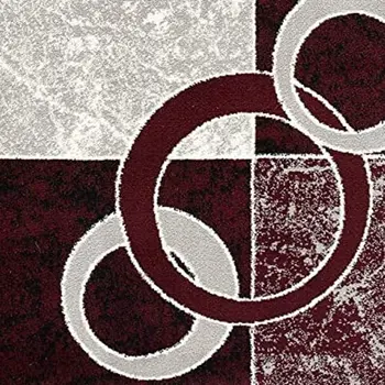 4' X 6' Red Abstract Power Loom Area Rug
