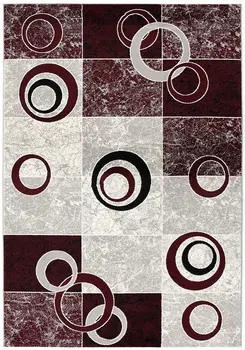 4' X 6' Red Abstract Power Loom Area Rug
