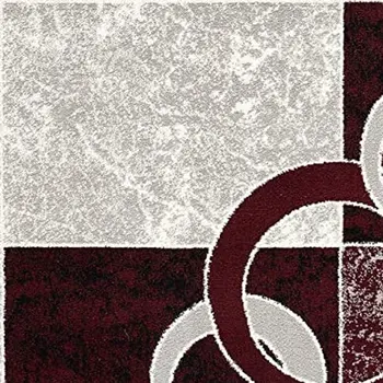5' X 7' Red Abstract Dhurrie Area Rug