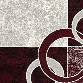8' X 10' Red Abstract Dhurrie Area Rug